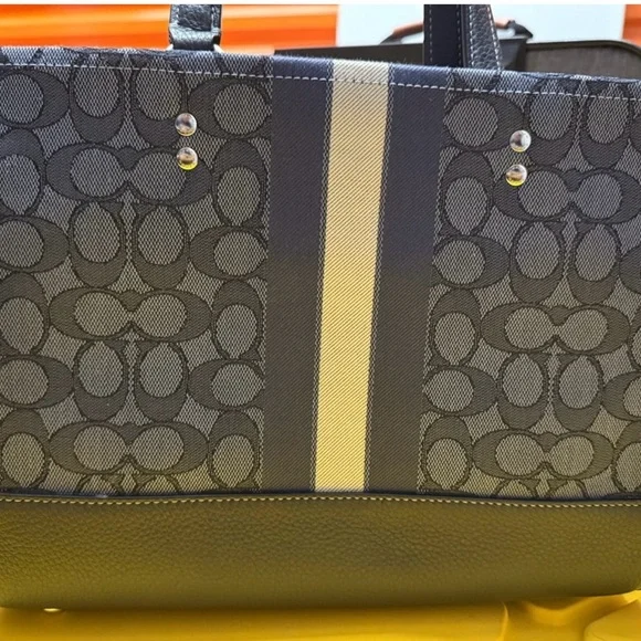 Coach Blue Dempsey Signature Tote 22 Bag - Picture 6 of 13